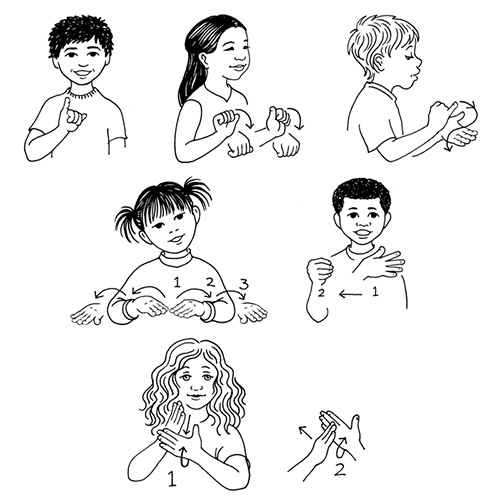 American Sign Language Line Drawings